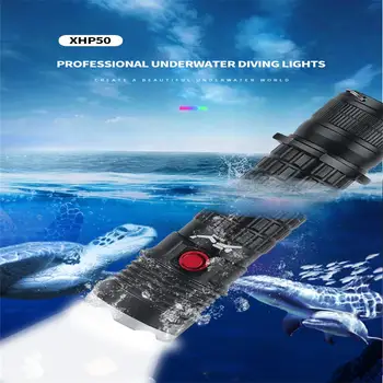 D902 לצלול אור מתחת למים פנס סופר מבריק 800-1000Lumen מתחת למים פנס צלילה עם XHP50 LED